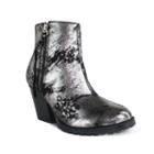 Olivia Miller Dana Women's Metallic Chunky Heel Boots, Girl's, Size: 7, Silver