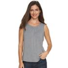 Women's Croft & Barrow&reg; Print Shirred Tank, Size: Large, Med Grey