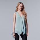 Women's Simply Vera Vera Wang Handkerchief Tank, Size: Large, Grey