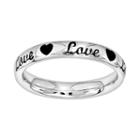 Stacks And Stones Sterling Silver Love Stack Ring, Women's, Size: 8, Black