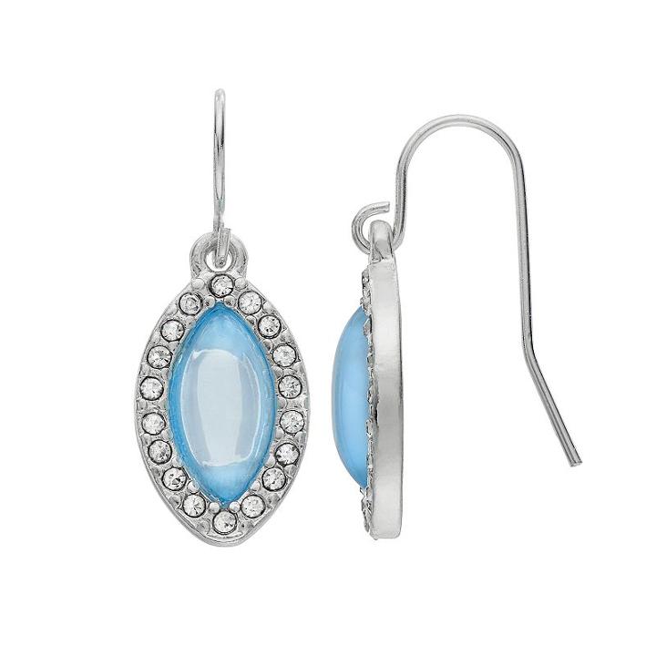 Lc Lauren Conrad Marquise Halo Drop Earrings, Women's, Blue