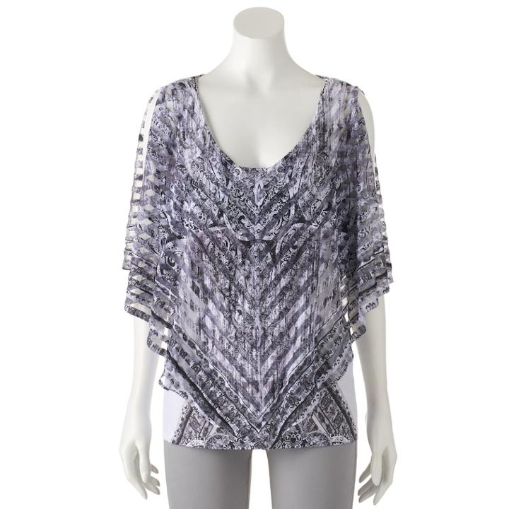 Women's World Unity Embellished Popover Top, Size: Xl, Grey (charcoal)