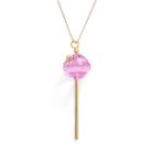 Amore By Simone I. Smith A Sweet Touch Of Hope 18k Gold Over Silver Crystal Lollipop Pendant, Women's, Size: 26, Pink