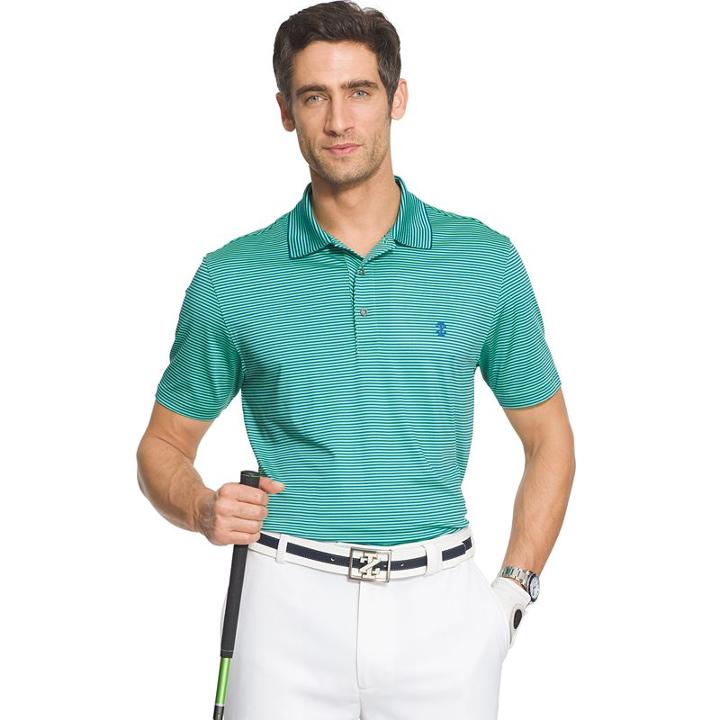 Men's Izod Classic-fit Striped Performance Golf Polo, Size: Medium, Brt Green