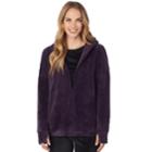 Women's Cuddl Duds Double Plush Velour Long Sleeve Full Zip Hoodie, Size: Small, Med Purple