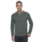 Men's Croft & Barrow&reg; Classic-fit Outdoor Slubbed Performance Henley, Size: Medium, Green