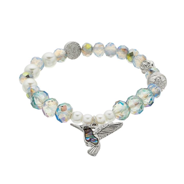 Believe In Beaded Hummingbird Charm Stretch Bracelet, Women's, Multicolor