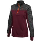 Women's Campus Heritage Virginia Tech Hokies Scaled Quarter-zip Pullover Top, Size: Xl, Med Red