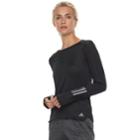 Women's Adidas Long Sleeve Running Tee, Size: Xl, Black