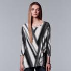 Women's Simply Vera Vera Wang Textured Asymmetrical Top, Size: Small, White