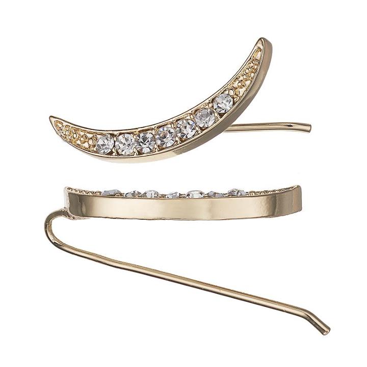 Lc Lauren Conrad Crescent Climber Earrings, Women's, Gold