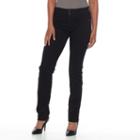Women's Apt. 9&reg; Tummy Control Straight-leg Jeans, Size: 16 Short, Black