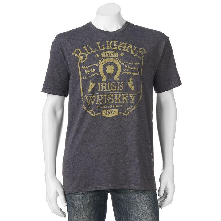 Big & Tall Sonoma Goods For Life&trade; Billigans Irish Whiskey Tee, Men's, Size: 3xl Tall, Dark Grey