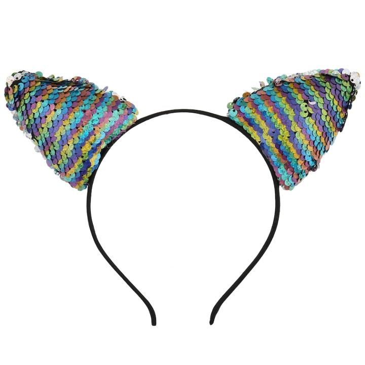 Girls 4-16 Elli By Capelli Flippable Sequin Cat Ears Headband, Multicolor
