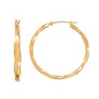 Everlasting Gold 14k Gold Twist Hoop Earrings, Yellow