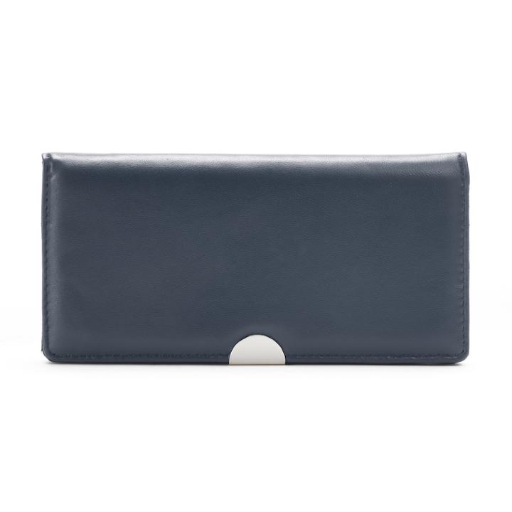 Apt. 9&reg; Lambskin Leather Rfid-blocking Slim Clutch, Women's, Blue (navy)