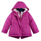 Girls 4-8 Carter's Heavyweight Heart-print Fleece 4-in-1 Systems Jacket, Size: 4-5, Purple