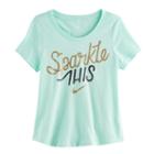 Girls 7-16 Nike Sparkle This Graphic Tee, Size: Small, Green Oth
