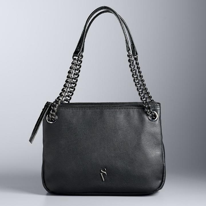 Simply Vera Vera Wang Brent Triple Entry Shoulder Bag, Women's, Black