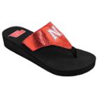 Women's Nebraska Cornhuskers Shine Platform Flip-flops, Size: Large, Red