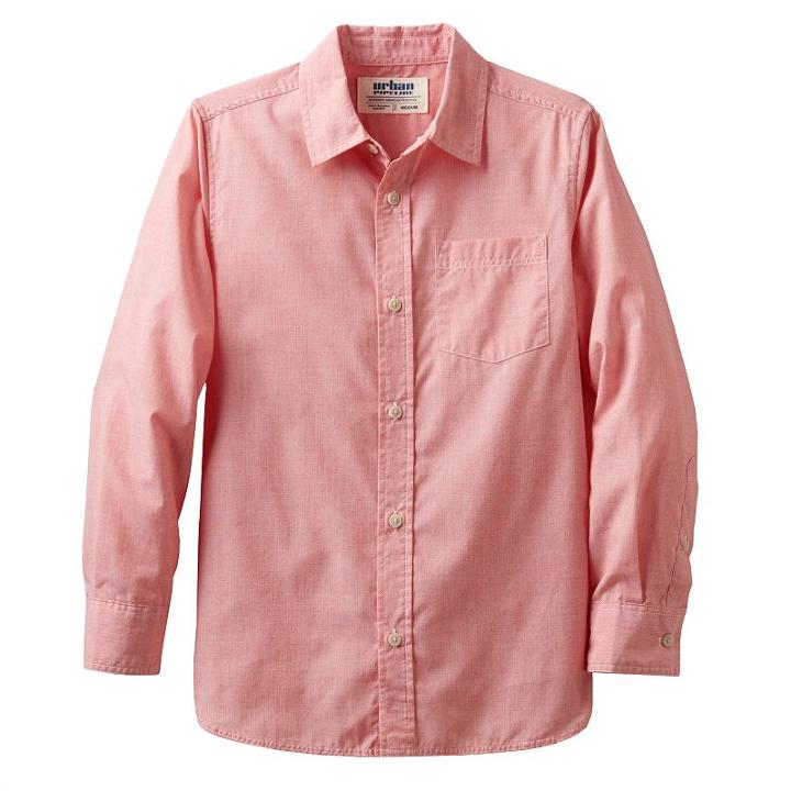 Boys 8-20 Urban Pipeline&reg; Chambray Button-down Shirt, Boy's, Size: Xl(18/20), Drk Orange