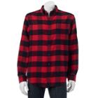 Big & Tall Croft & Barrow&reg; Classic-fit Plaid Flannel Button-down Shirt, Men's, Size: Xxl Tall, Med Red