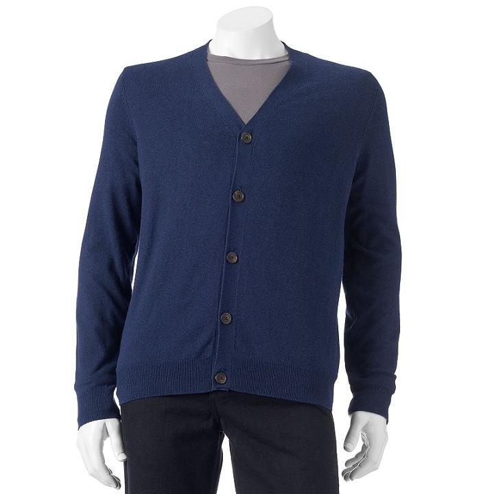 Big & Tall Croft & Barrow&reg; Classic-fit 12gg Cardigan, Men's, Size: 2xb, Dark Blue
