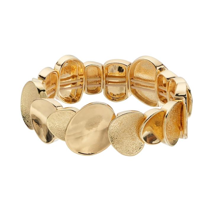 Dana Buchman Textured & Polished Disc Stretch Bracelet, Women's, Gold