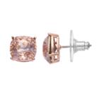 Brilliance Rose Gold Tone Stud Earrings With Swarovski Crystals, Women's, Pink