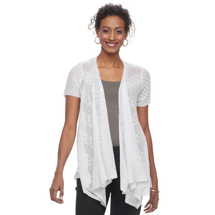 Women's World Unity Lace Flyaway Cardigan, Size: Small, White