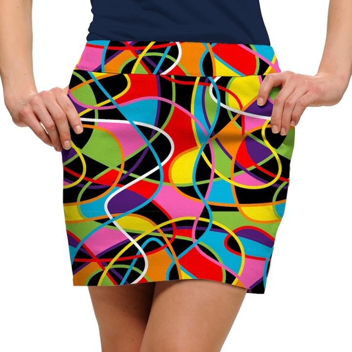 Women's Loudmouth Printed Golf Skort, Size: 14, Black