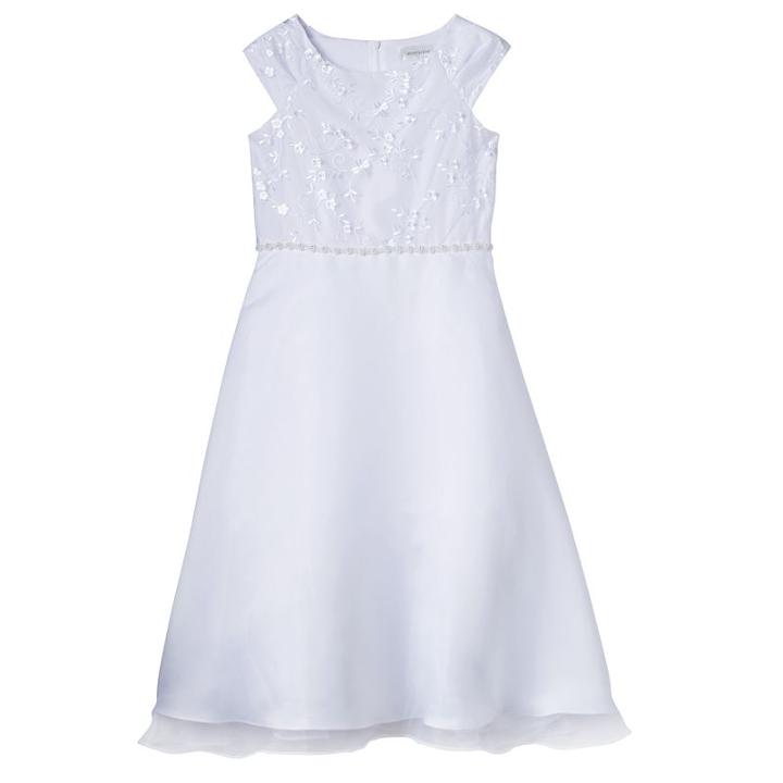Girls 7-14 Lavender Embroidered Bodice Tea Length Special Occasion Dress, Girl's, Size: 14, White