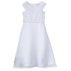 Girls 7-14 Lavender Embroidered Bodice Tea Length Special Occasion Dress, Girl's, Size: 14, White