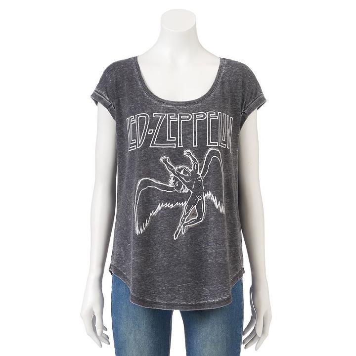 Women's Rock & Republic&reg; Led Zeppelin Graphic Tee, Size: Xl, Grey (charcoal)