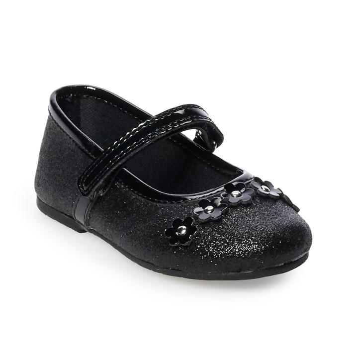 Rachel Shoes Lil Madeline Toddler Girls' Ballet Flats, Size: 6 T, Black Glitter