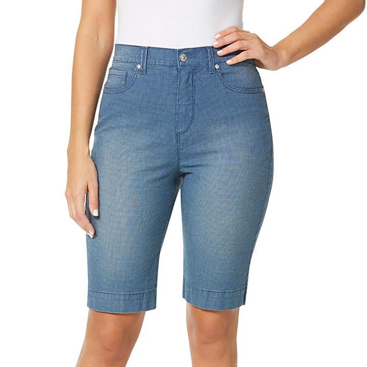 Women's Gloria Vanderbilt Amanda Bermuda Shorts, Size: 10, Med Blue