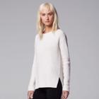 Women's Simply Vera Vera Wang Asymmetrical Crewneck Sweater, Size: Xl, Lt Beige