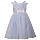 Girls 7-16 Bonnie Jean Metallic Floral Cutout Ballerina Dress, Size: 7, Blue