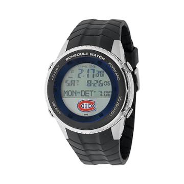 Game Time Montreal Canadiens Silver Tone Digital Schedule Watch - Nhl-sw-mon - Men, Black