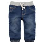 Baby Boy Carter's Pull-on Denim Jogger Pants, Size: Newborn, Blue