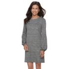 Petite Suite 7 Metallic Striped Shift Dress, Women's, Size: 12 Petite, Gray