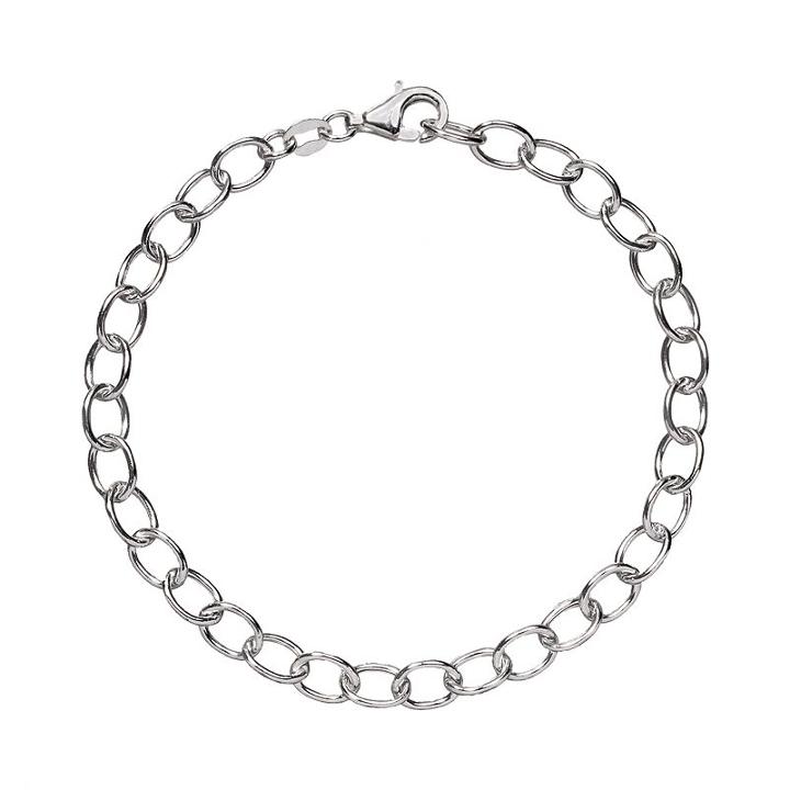 Individuality Beads Sterling Silver Rolo-link Charm Bracelet, Women's, Size: 7.5