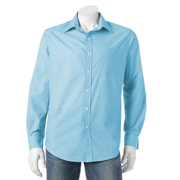 Big & Tall Croft & Barrow Classic-fit Solid Easy-care Button-down Shirt, Men's, Size: Xl Tall, Med Blue