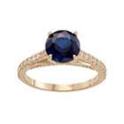 10k Gold Lab-created Blue & White Sapphire Ring, Women's, Size: 7