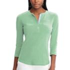 Women's Chaps 3/4-sleeve Henley, Size: Xl, Green