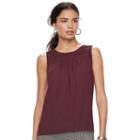 Women's Elle&trade; Pintuck Tank, Size: Large, Red