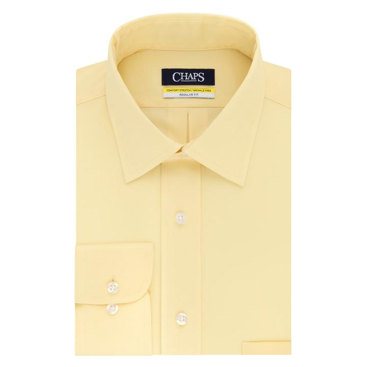 Big & Tall Chaps Stretch Collar Dress Shirt, Men's, Size: 20 34/5b, Lt Yellow