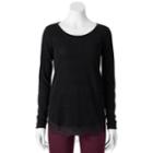 Women's Lc Lauren Conrad Lace Trim Top, Size: Xl, Black