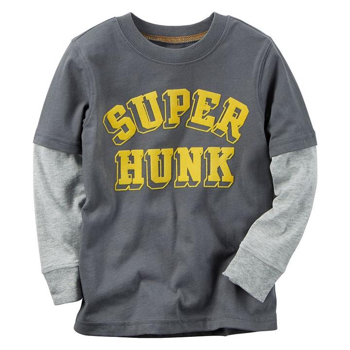 Boys 4-8 Carter's Mock-layered Long Sleeve Graphic Tee, Boy's, Size: 7, Grey