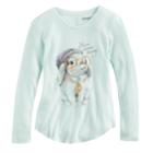 Girls 7-16 & Plus Size Mudd&reg; V-neck Thermal Graphic Tee, Size: 7-8, Green